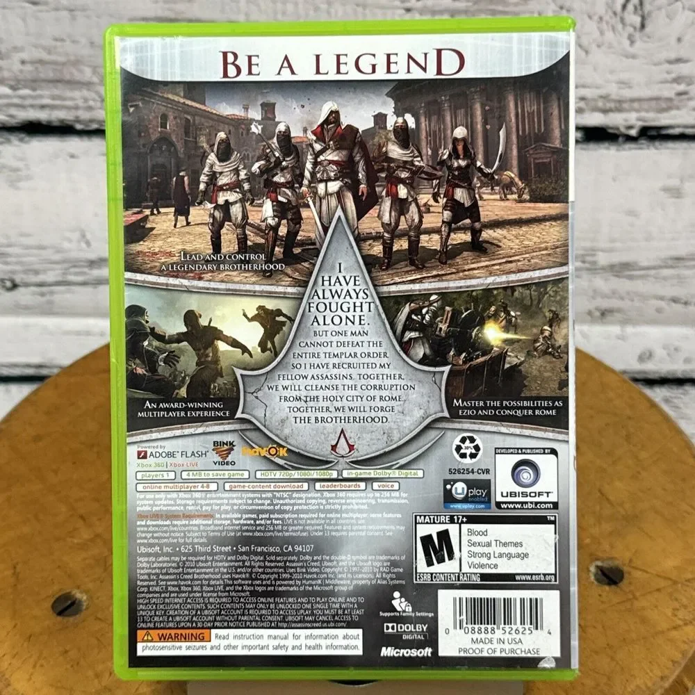 Assassin's Creed: Brotherhood [2010] Xbox 360 Video Game Mature Ubisoft Action‎